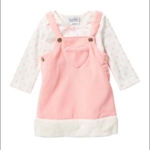 NWT Nicole Miller Baby Girl pink corduroy jumper